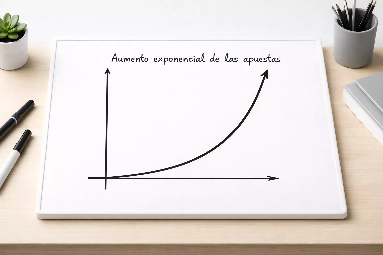 Gráfico simple mostrando una línea ascendente en ángulo pronunciado